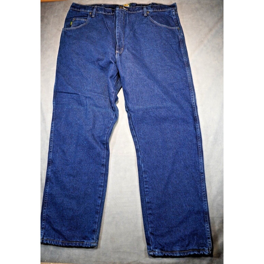 Cabela's Men's Size 42x30 in Straight Classic Flannel Lined Blue Cotton Blend